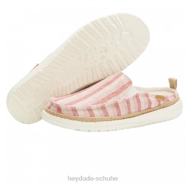 Hey Dude Frauen Heydude Lexi Stripes Slip-On-Mule aus Baumwolle in Rot 2PV4392