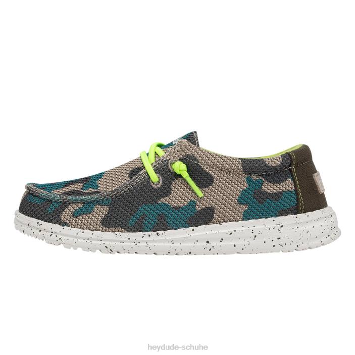 Hey Dude Kinder Wally Youth Sox Taupe Camo 2PV4214