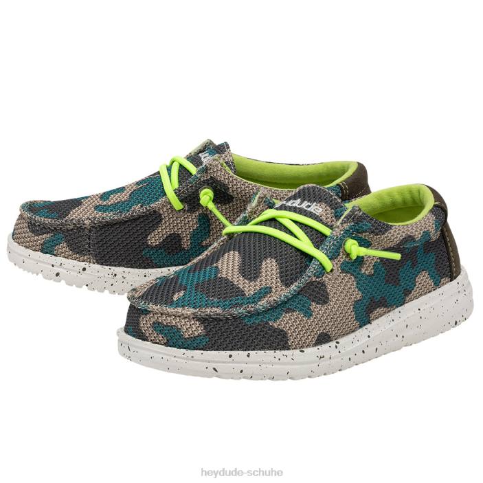 Hey Dude Kinder Wally Youth Sox Taupe Camo 2PV4214