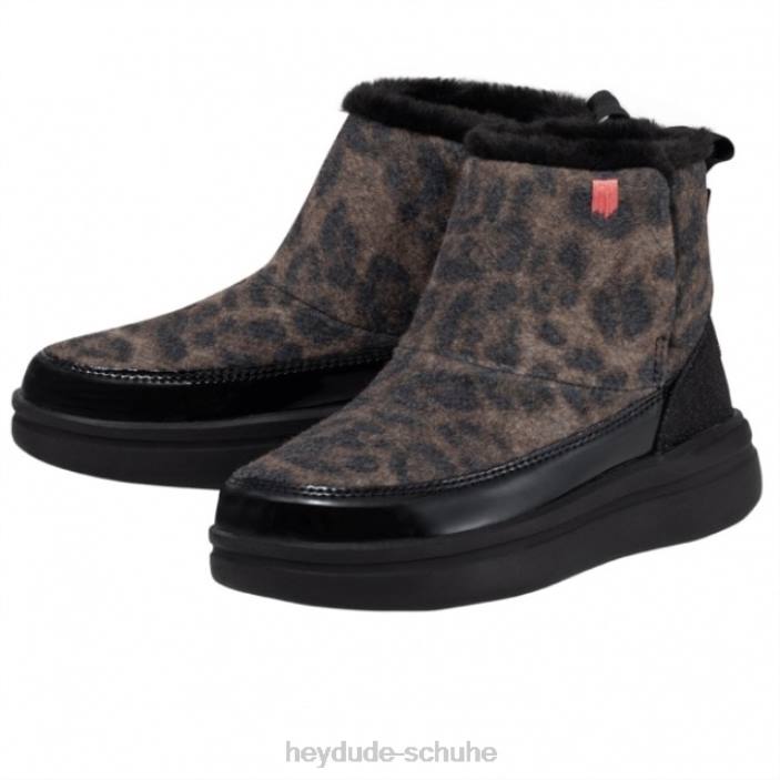 Hey Dude Kinder Heydude Mel Youth Wollmischung Leopardenschwarz 2PV4488