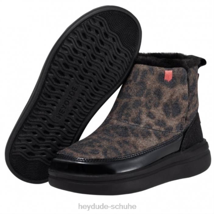 Hey Dude Kinder Heydude Mel Youth Wollmischung Leopardenschwarz 2PV4488