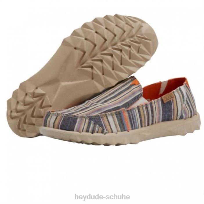 Hey Dude Männer Heydude Farty Chambray Streifen Orange 2PV4243