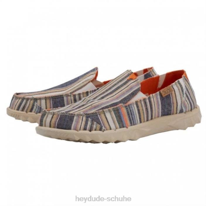 Hey Dude Männer Heydude Farty Chambray Streifen Orange 2PV4243