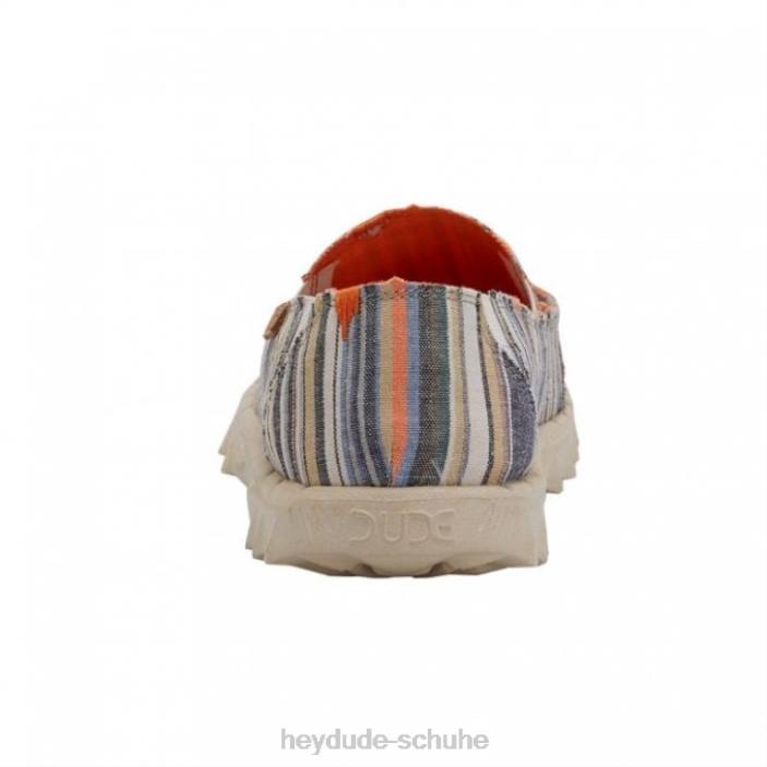 Hey Dude Männer Heydude Farty Chambray Streifen Orange 2PV4243