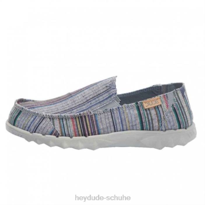 Hey Dude Männer Heydude Farty Chambray Streifen grau rot 2PV4227