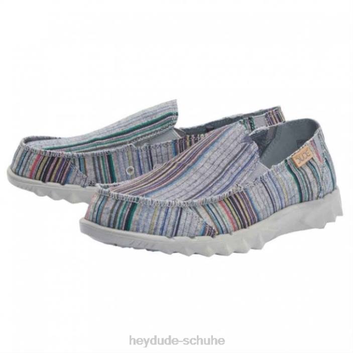 Hey Dude Männer Heydude Farty Chambray Streifen grau rot 2PV4227