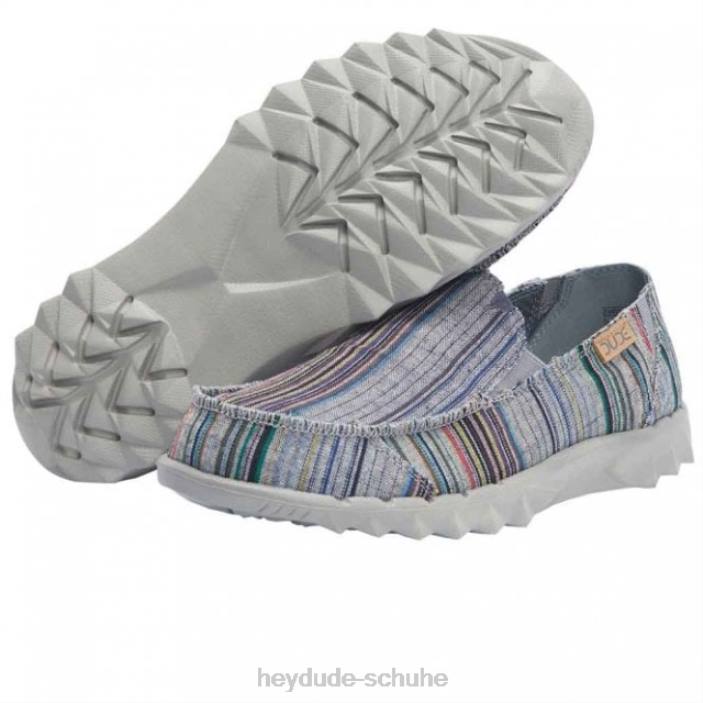 Hey Dude Männer Heydude Farty Chambray Streifen grau rot 2PV4227