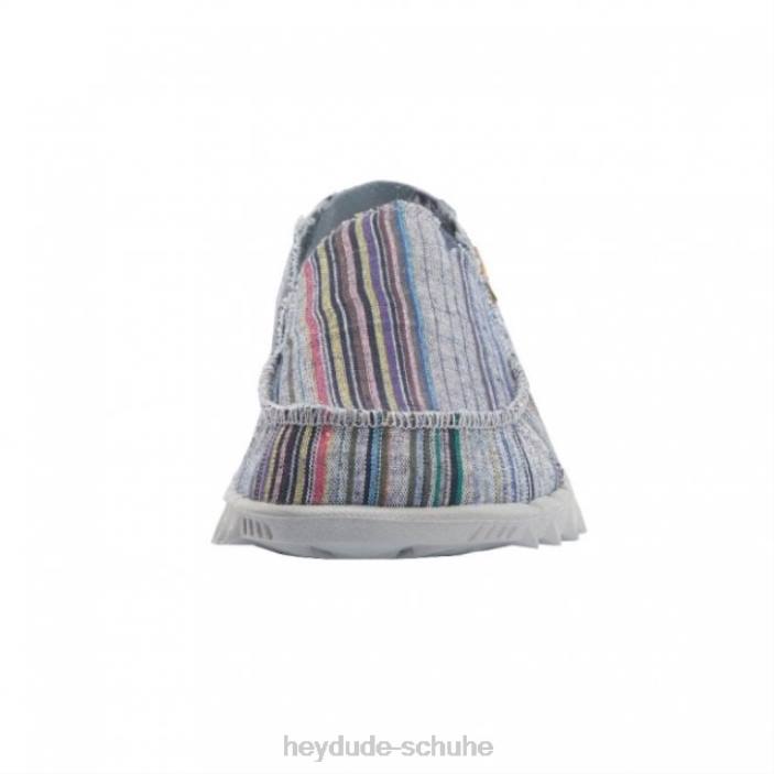 Hey Dude Männer Heydude Farty Chambray Streifen grau rot 2PV4227