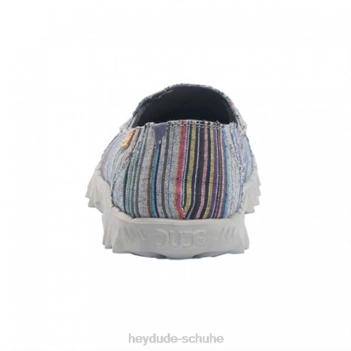 Hey Dude Männer Heydude Farty Chambray Streifen grau rot 2PV4227