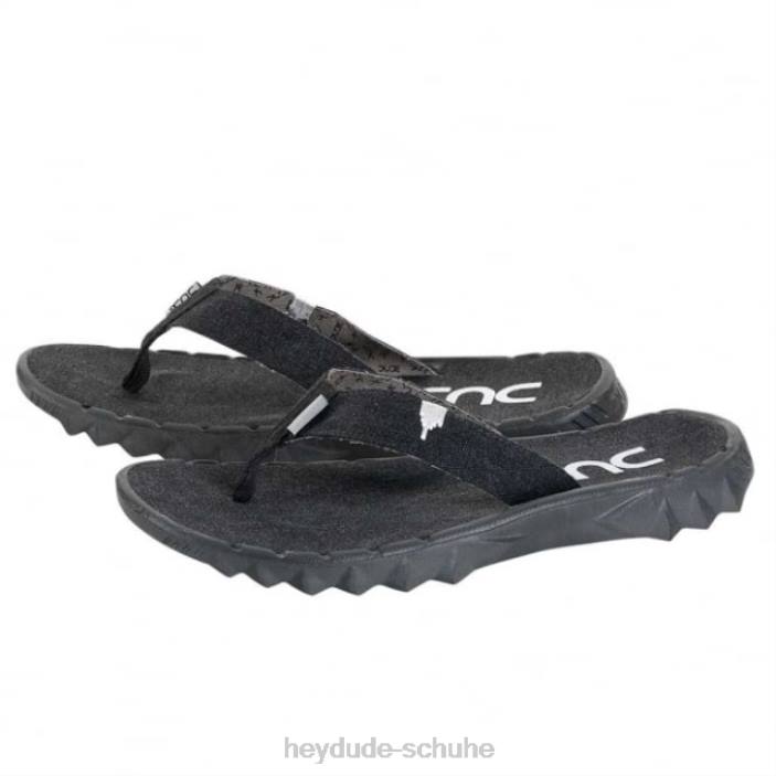 Hey Dude Männer Heydude Sava Flip-Flop aus schwarzem Canvas 2PV4370