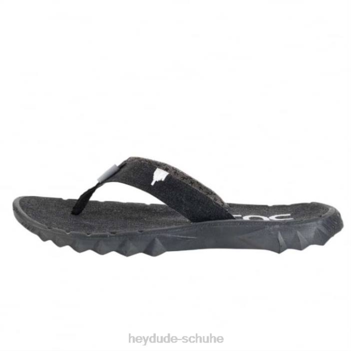 Hey Dude Männer Heydude Sava Flip-Flop aus schwarzem Canvas 2PV4370