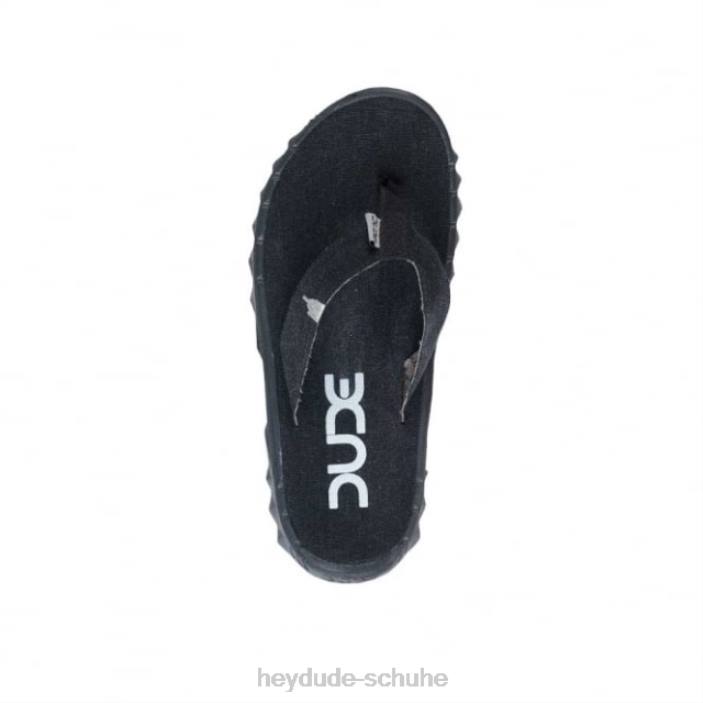 Hey Dude Männer Heydude Sava Flip-Flop aus schwarzem Canvas 2PV4370