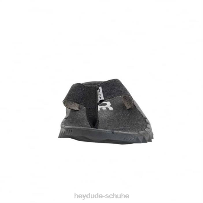 Hey Dude Männer Heydude Sava Flip-Flop aus schwarzem Canvas 2PV4370