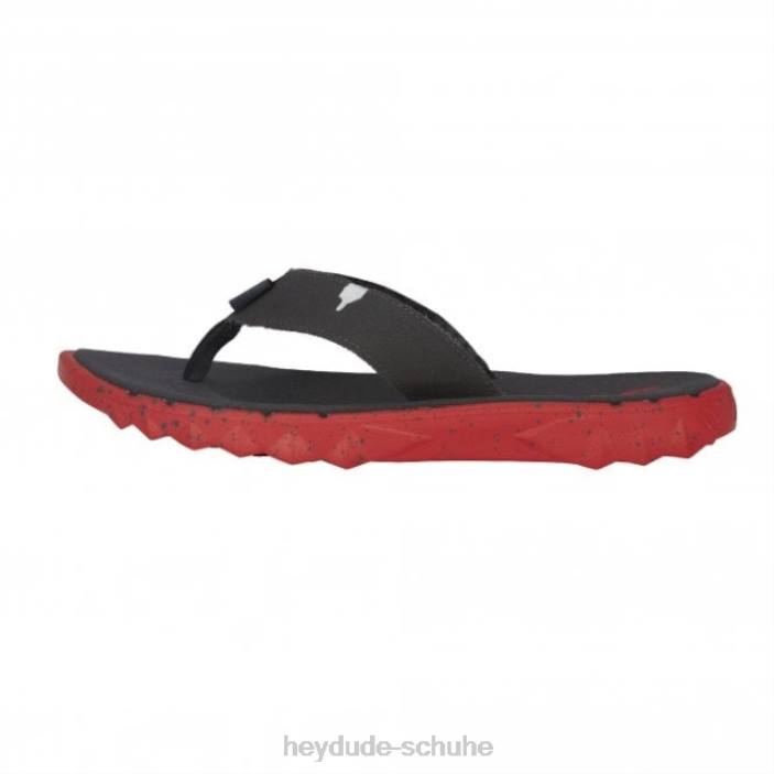 Hey Dude Männer Heydude Sava dunkelgrau-roter Canvas-Flip-Flop 2PV4366