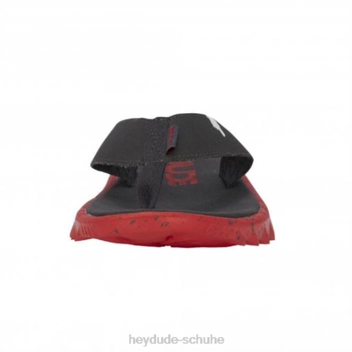 Hey Dude Männer Heydude Sava dunkelgrau-roter Canvas-Flip-Flop 2PV4366