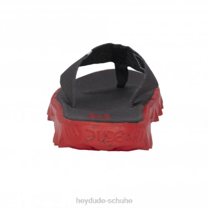 Hey Dude Männer Heydude Sava dunkelgrau-roter Canvas-Flip-Flop 2PV4366