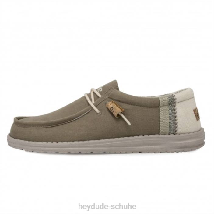 Hey Dude Männer Heydude Wally Salbei-Mäher aus natürlichem Leinen 2PV4245