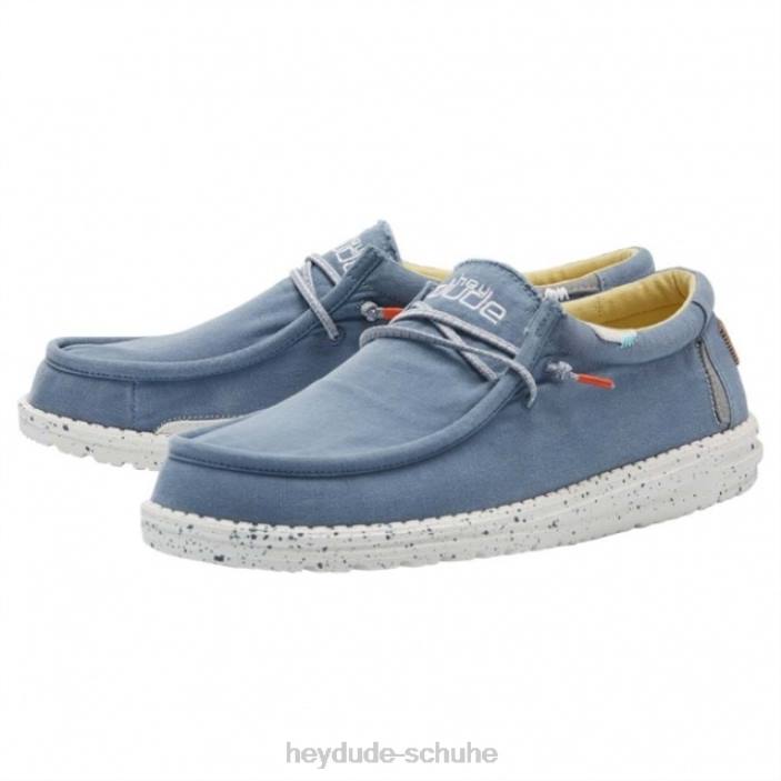 Hey Dude Männer Heydude Wally Washed Canvas Bluestone Yellow 2PV4268