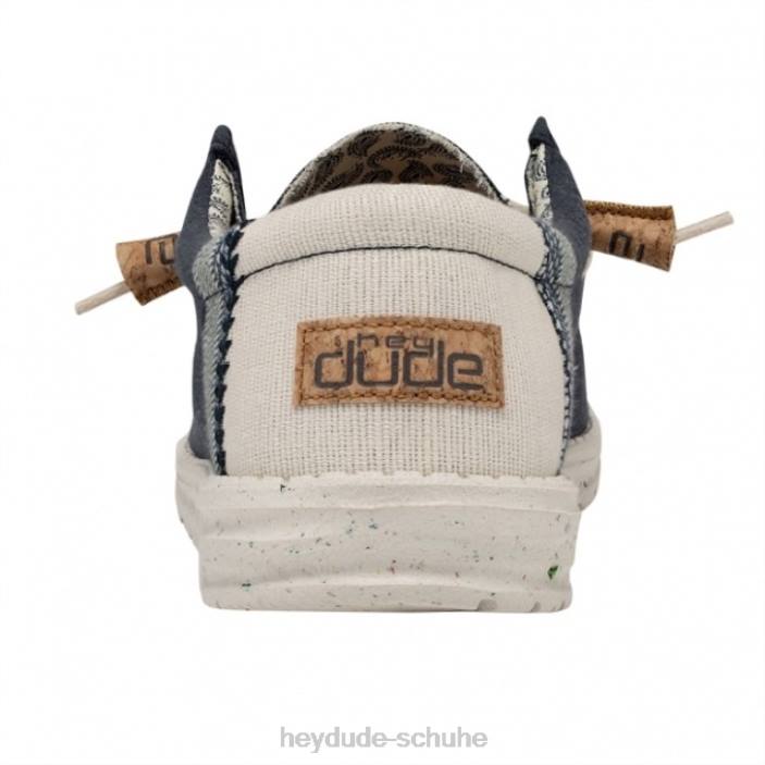 Hey Dude Männer Heydude Wally, natürliches Leinen, Marineblau 2PV4254