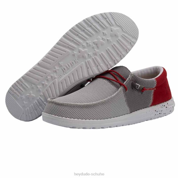 Hey Dude Männer Wally Sox Funk dunkelgrau rot 2PV4140